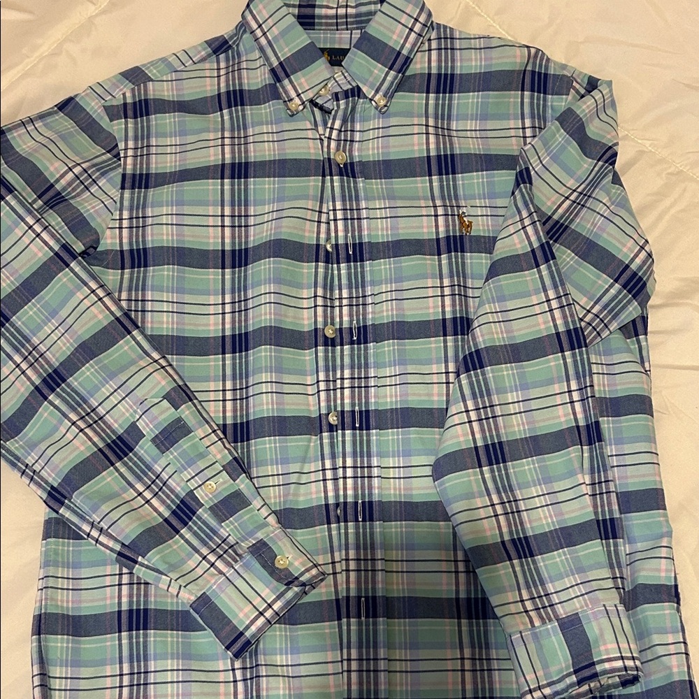 Ralph Lauren Blue Label Plaid Shirt in Blue and Green
